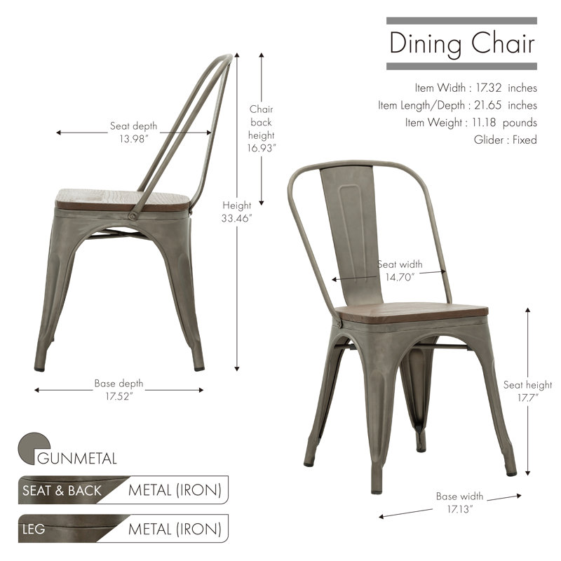 Chaise de patio empilable Yancey, Gris bronze