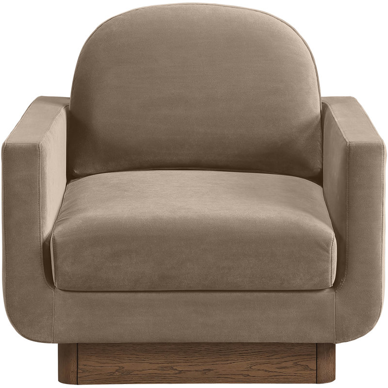 Fauteuil d'appoint rembourré Diviento, Taupe Velvet