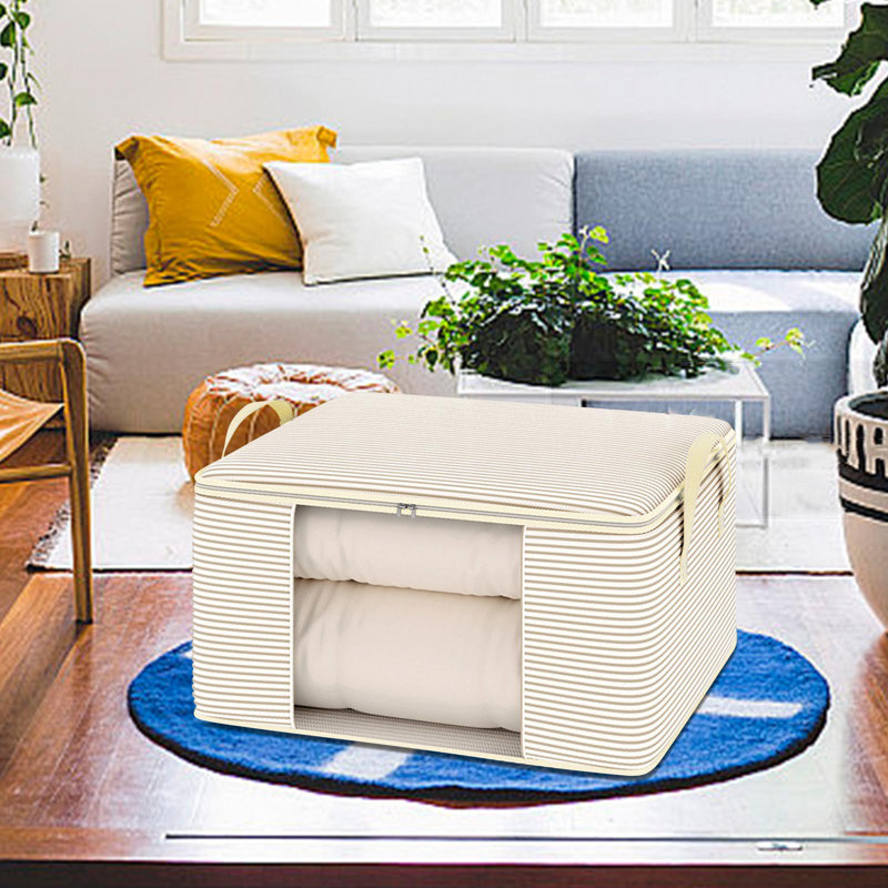  Quilt Storage Bags Moving Packing Bags, Large Capacity Storage Bins Portable Storage Containers with Reinforced Handles for Blanket, Comforter, Bedding