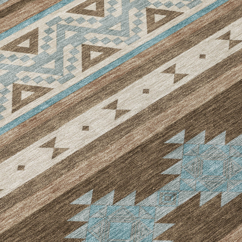 Machine Washable Indoor/Outdoor Chantille ACN2561 Global Rug, 1'8" x 2'6", Chocolate