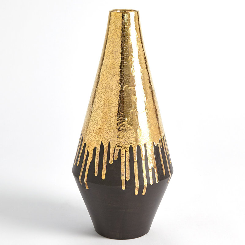 Gold Drip Vase-Lg, 16.5"