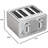 Black+Decker Stainless Steel Silver 4 slot Toaster 7.56 in. H X 11.81 in. W X 10.63 in. D