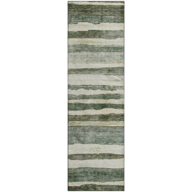 Premium Machine Washable Lyndhurst AMF1191 Stripes Rug, Runner 2'3" x 7'6"