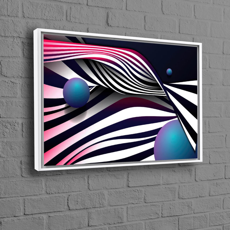 Modern Abstract Lines Art Wall Hanging Featuring Blue Accents Perfect as a Personalized Valentine's Day Gift