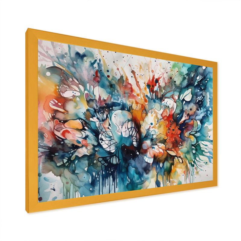Captivating Boho Dance I - Abstract, reproduction d'art encadrée, Cadre doré simple, H 12 po x l 20 po x P 1 po