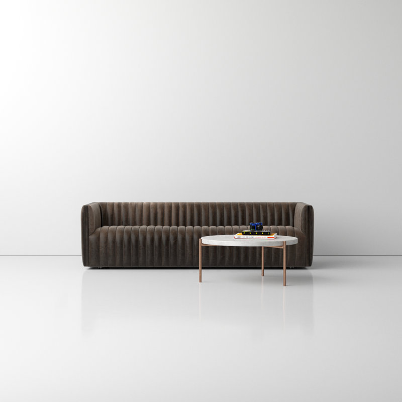 Brandt Tufted Velvet Sofa, Sapphire Navy, 26.5" H x 97" W x 35" D