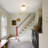 1-light Oval Glass Semi Flush Mount