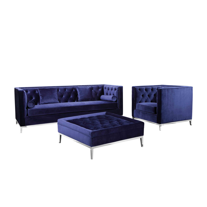 Messines Velvet Living Room Set