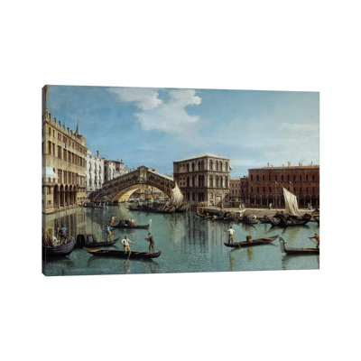 Le pont du Rialto a Venice 1 Piece Wrapped Canvas Painting