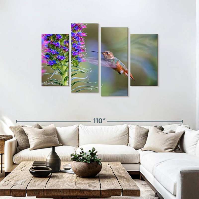 Brampt Hummingbird Feasting, 48" H x 75" W