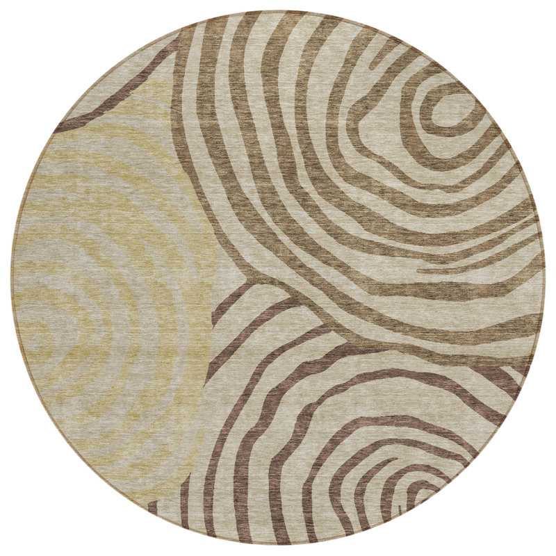 Tapis rond 8 po Taupe