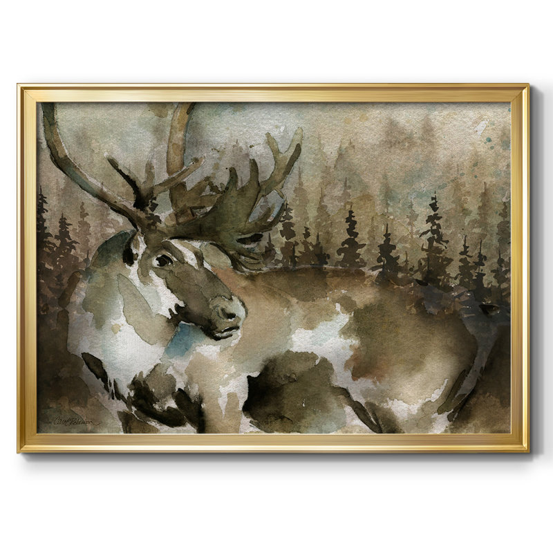 Toile tendue avec cadre Lodge Twilight III, H 26 po x l 38 po x P 1,5 po, Or