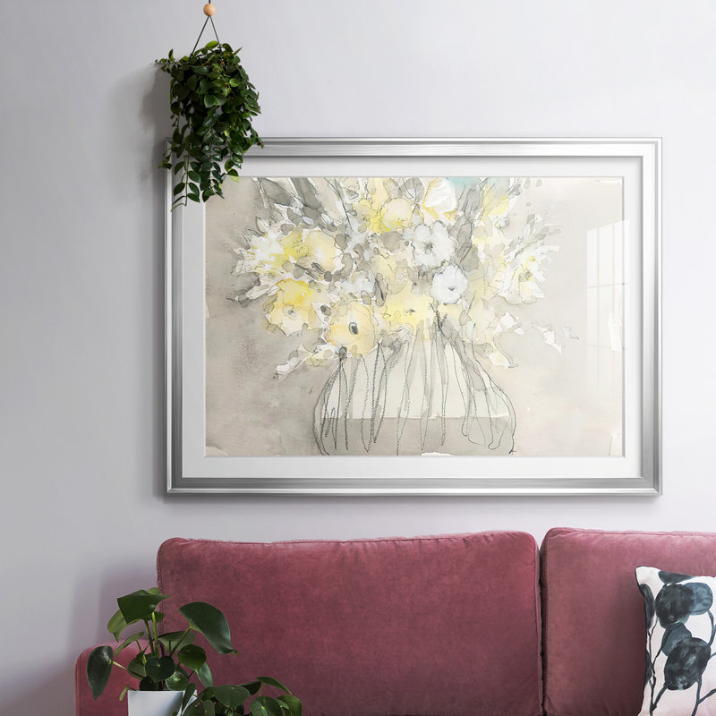 «Vintage Blossoms II», reproduction d'art encadrée, Argent, H 19 po x l 27 po x P 1,5 po