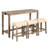 4-Piece Bar Table Set With Power Outlet, Dining Bar Table And Chairs Set,Bar Table Set With 3 Padded Stools For Living Room, Dining Room, Game Room