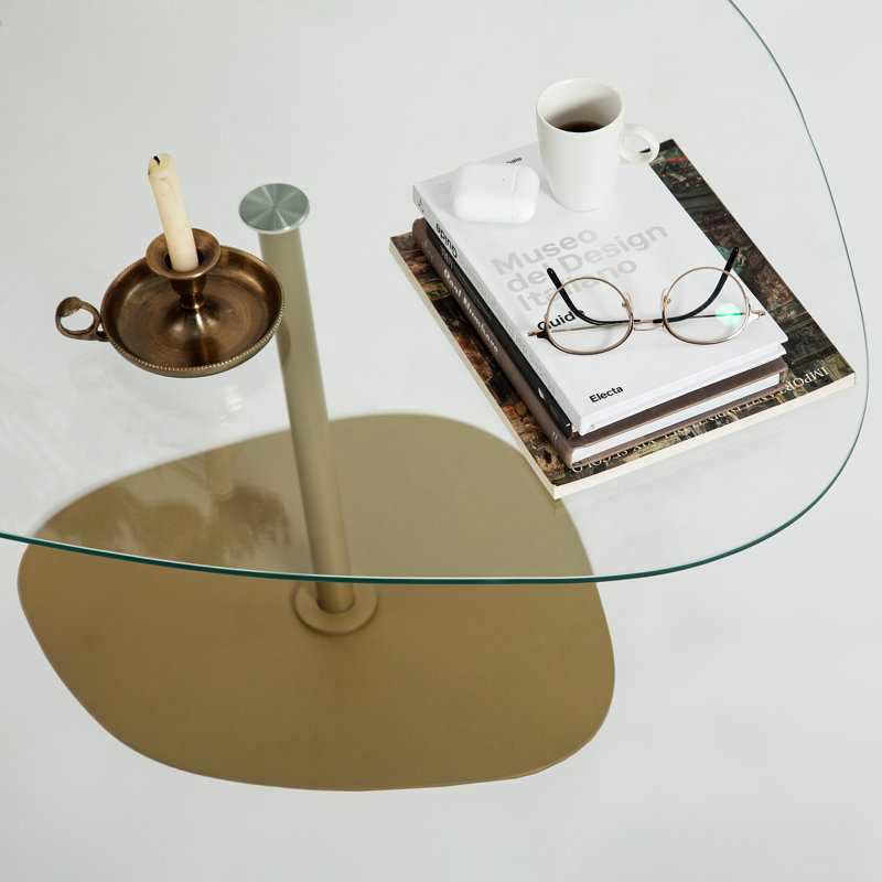 Glorias Coffee Table, Transparent, Gold