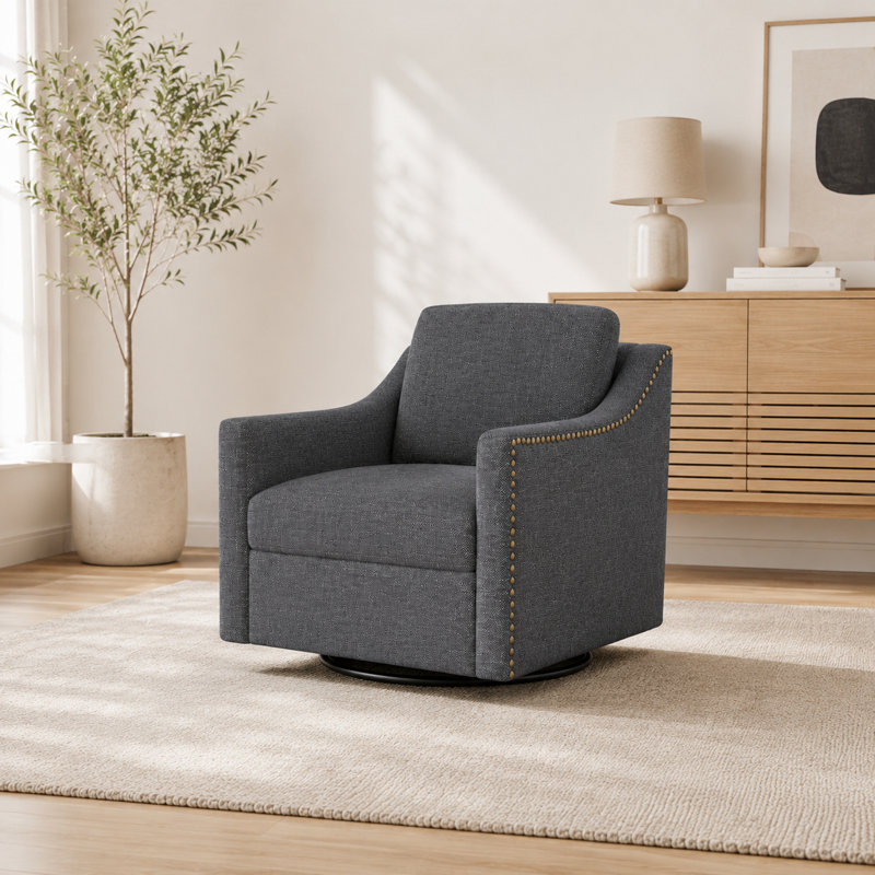Fauteuil d'appoint pivotant rembourré, Green