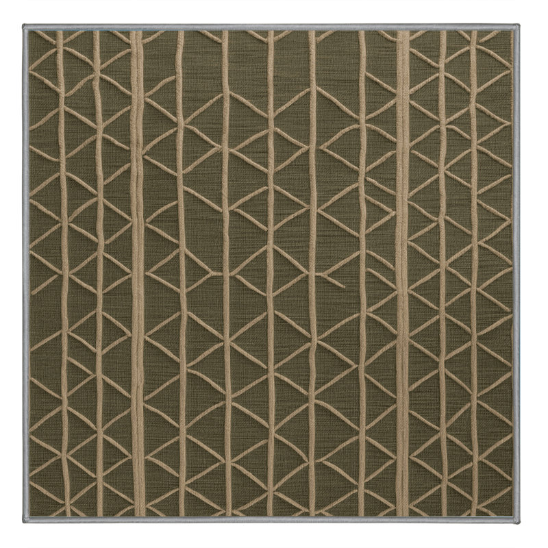 Machine Washable Trellis Brown Area Rug, Square 7'