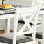 Ensemble de salle à manger en bois massif 7 pièces avec table et 6 chaises rembourrées à dossier en X-1715464209-1715464210