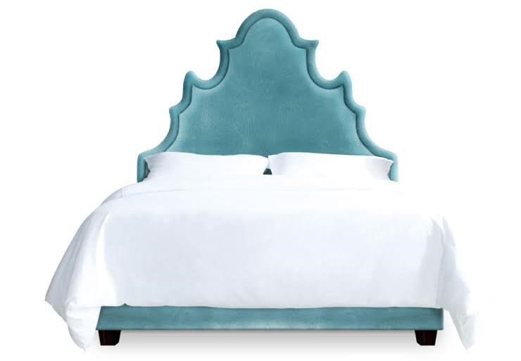 Vogel Upholstered Faux Leather Birch Standard Bed, Queen, Turquoise