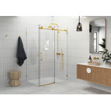 Nova 48 in. x 36 in. x 78 in. 90-degree Fully Frameless Sliding Glass Shower Enclosure