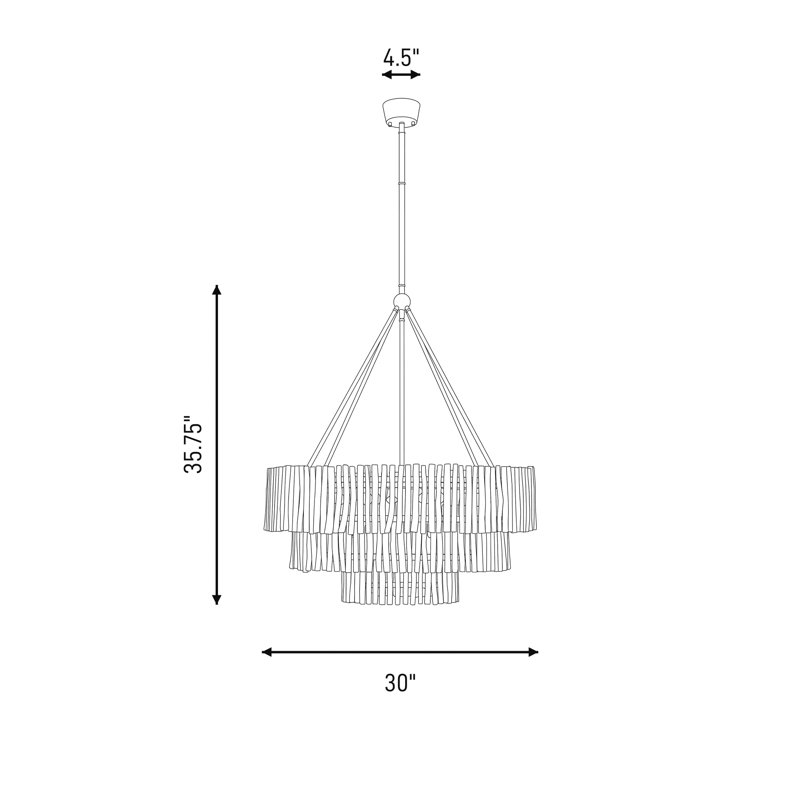 9-Light Chandelier in Blanco
