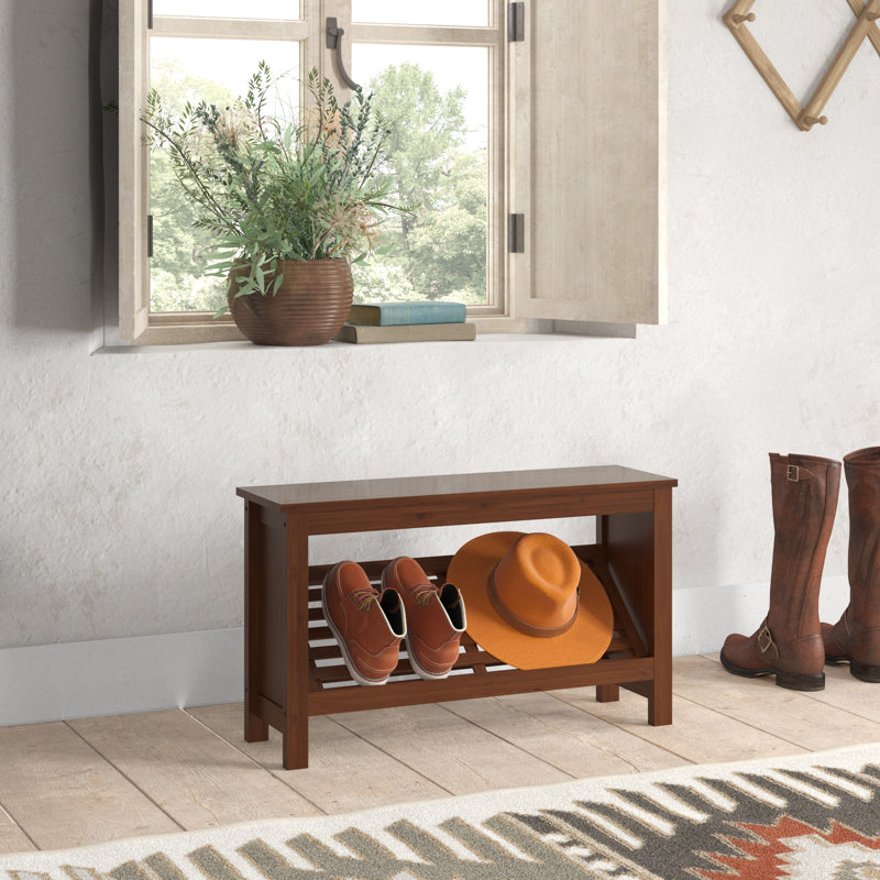 Danielsville Bamboo Storage Bench, 16.14" H x 27.56" W x 8.27" D