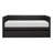 Black Faux Leather Upholstered Contemporary Daybed With Trundle Wooden Furniture 1Pc-1100015438