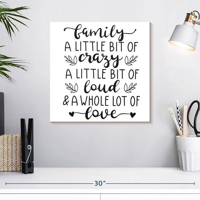Tergel «Crazy Family Love», typographie, H 16 po x l 16 po