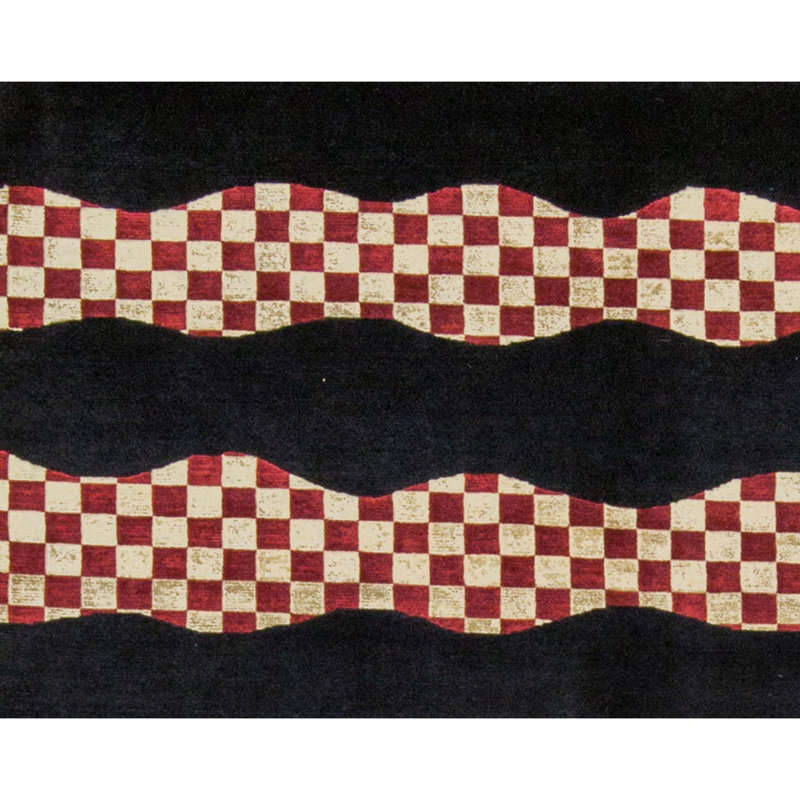Tapis noir de haute qualité noué à la main