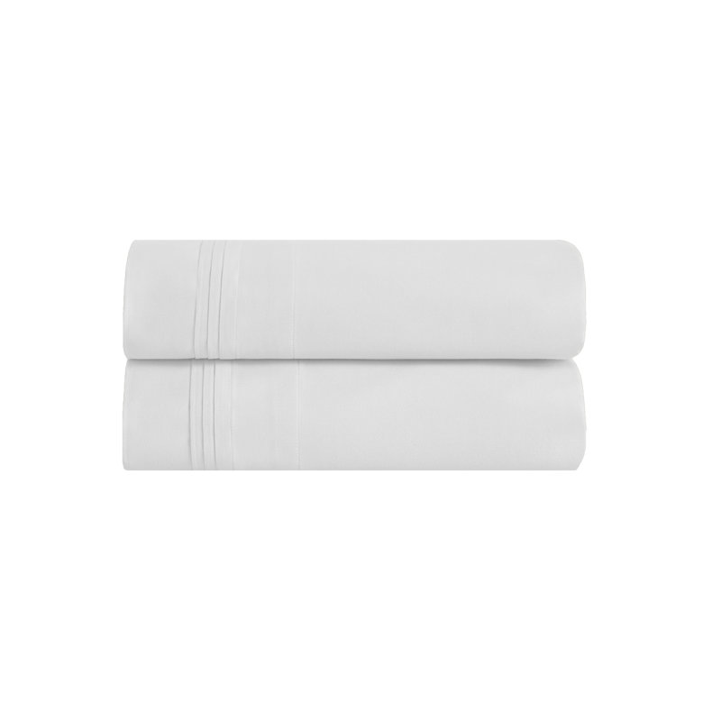 Aldin 650 Thread Count Certified Certified Egyptian Cotton Solid Pillowcase Set, King, White