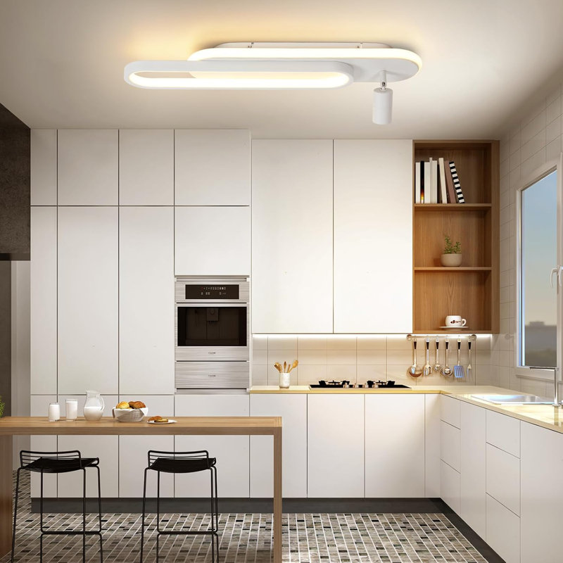 LED Dimmable Flush Mount, Stainless Steel