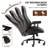 Diamond Quilted PU Leather Office Chair with Premium Durable Construction, Slient Wheels, Easy Assembly, Gray-677448574