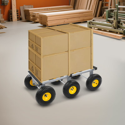 6-Wheel All-Terrain Mover, 1200-LB Capacity All-Terrain Mover, Heavy Duty Furniture Dolly(39.38*21.94*13.32In--D*W*H)
