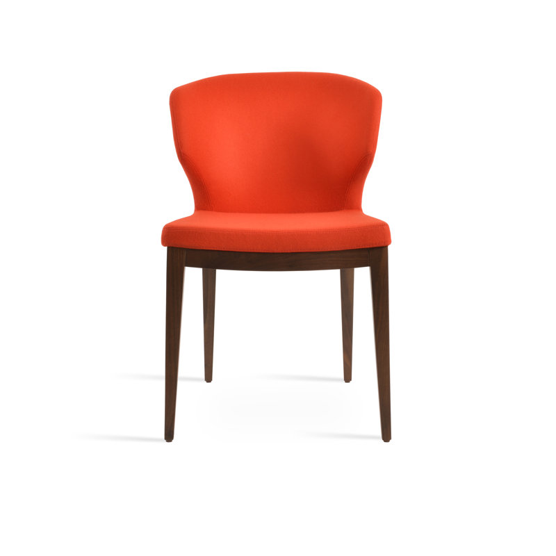 Amed Plus Wood Chair, American Walnut, Orange Wool