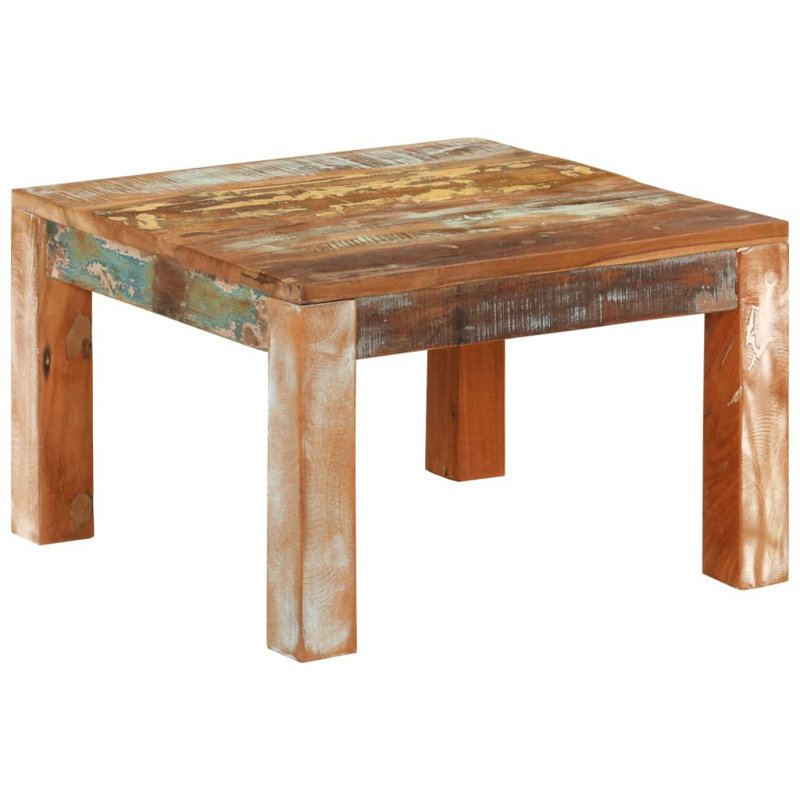 Bredy Solid Wood Frame Single Coffee Table, 13.8" H x 21.7" L x 21.7" W, Solid Reclaimed Wood
