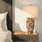 Ines Art Glass Table Lamp with Gold Base
