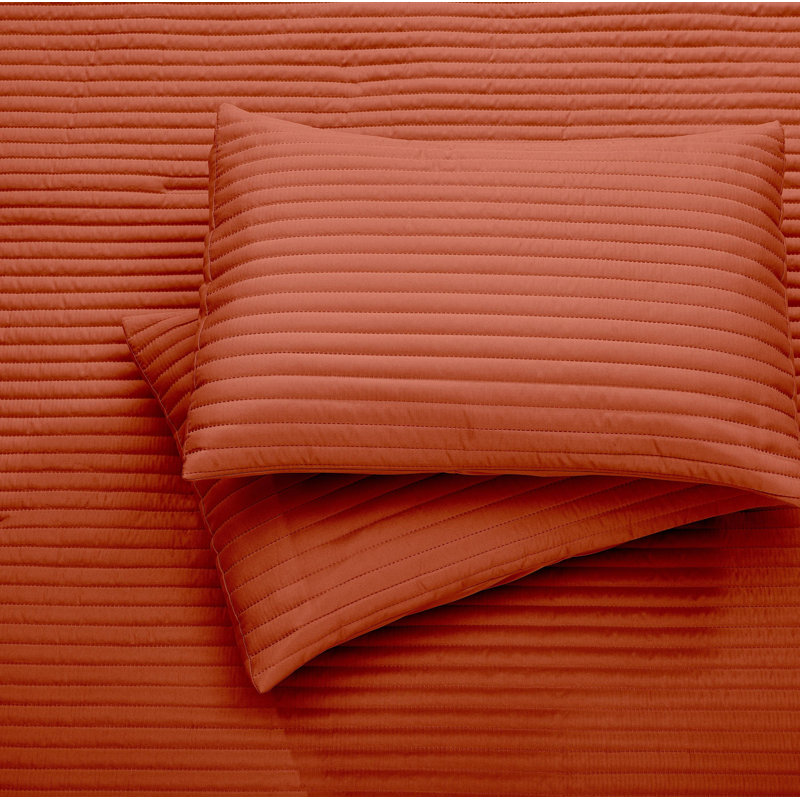 Ensemble d'édredon en polyester Felicia, rouille, Édredon pour grand lit + 2 taies décoratives pou