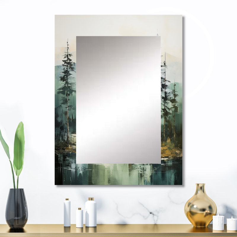 «Bold Landscape Canada Emerald Wilderness I», miroir mural traditionnel, impression sur métal, 32 po x 24 po