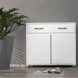 Two Door Side Table In White, A Stylish And Functional Addition To Any Room
