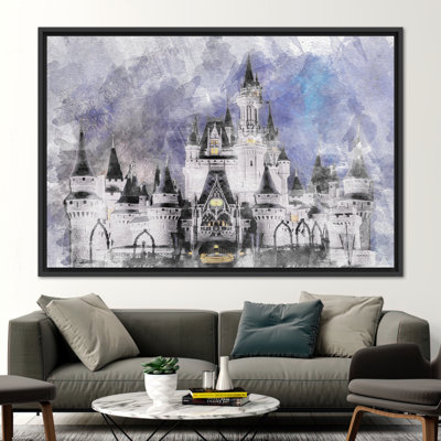 Art sur toile Disney, château de Cendrillon pour chambre d'enfant, décoration murale sur le thème de Disney