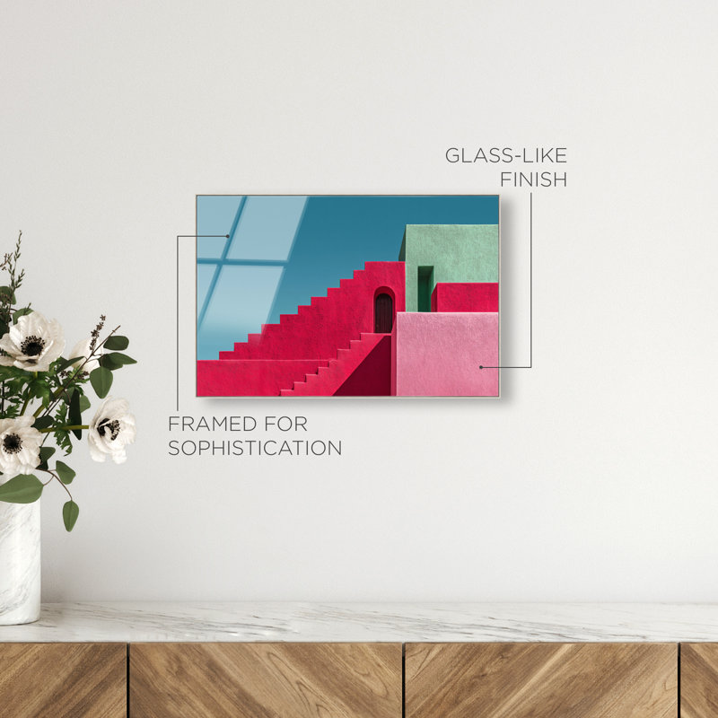 Aquamarine Angle I Print by Oliver Gal, 46"H x 31"W, Silver Floater Frame