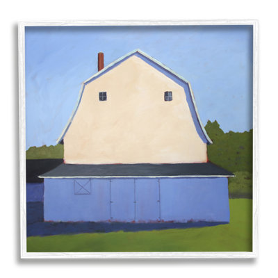 " White Barn Farmland Landscape " by Carol Young Painting Print