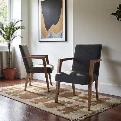 Debussy Upholstered Accent Chair in Dark Gray Polyester Fabric, 35.83'' H X 22.64'' W X 24.61'' D