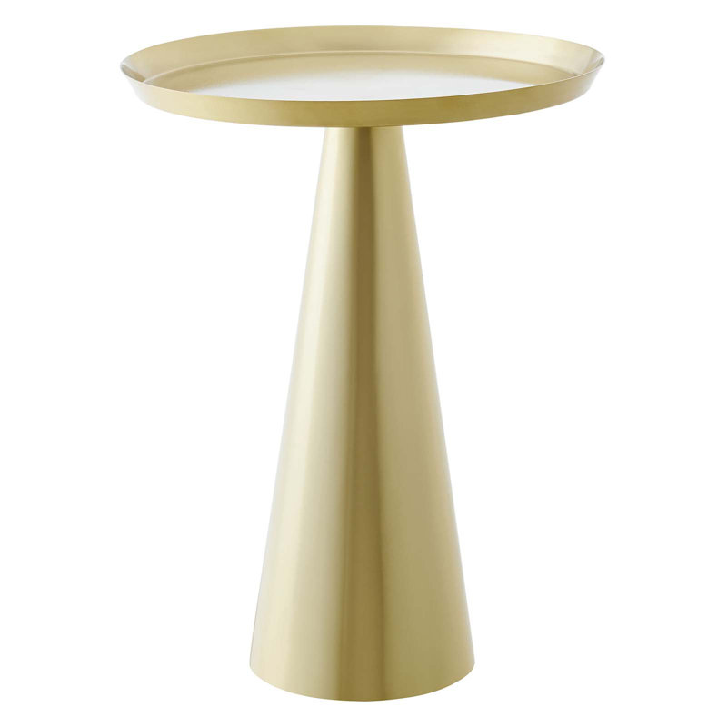 Modway Maren Pedestal End Table, Brass Gold