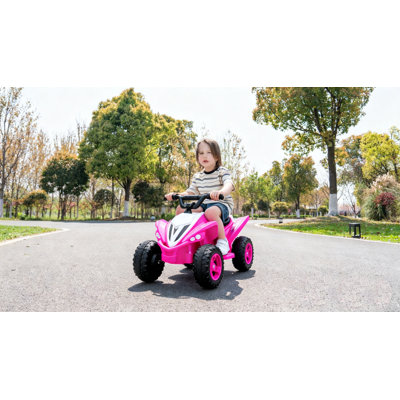 Kids Electric Car For 3-6 Years, Dual Motor 12V4.5AH Battery Powered Ride On Toy With Bluetooth Music, LED Lights, 2 Speed Modes, Forward/Backward - Pink, Toddler First Car Gift