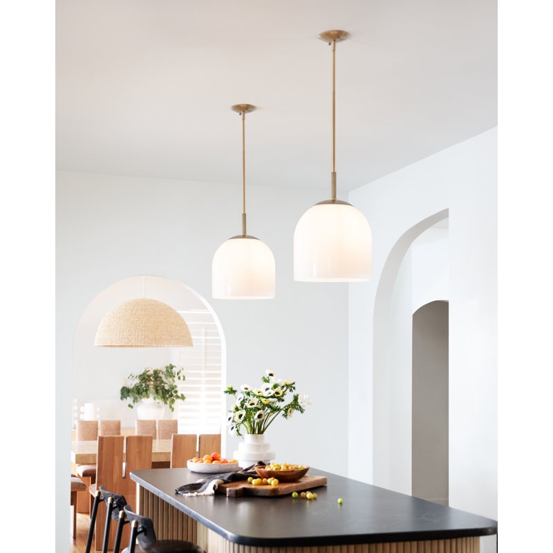 1 - Light Dome Pendant, Heritage Brass
