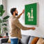 Chess in Green Geometric - Wrapped Canvas-2035354141-2035354142