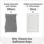 Tapis pour salle de bain en mousse viscoélastique blanche antidérapante 16 po x 24 po-133352964-133352968