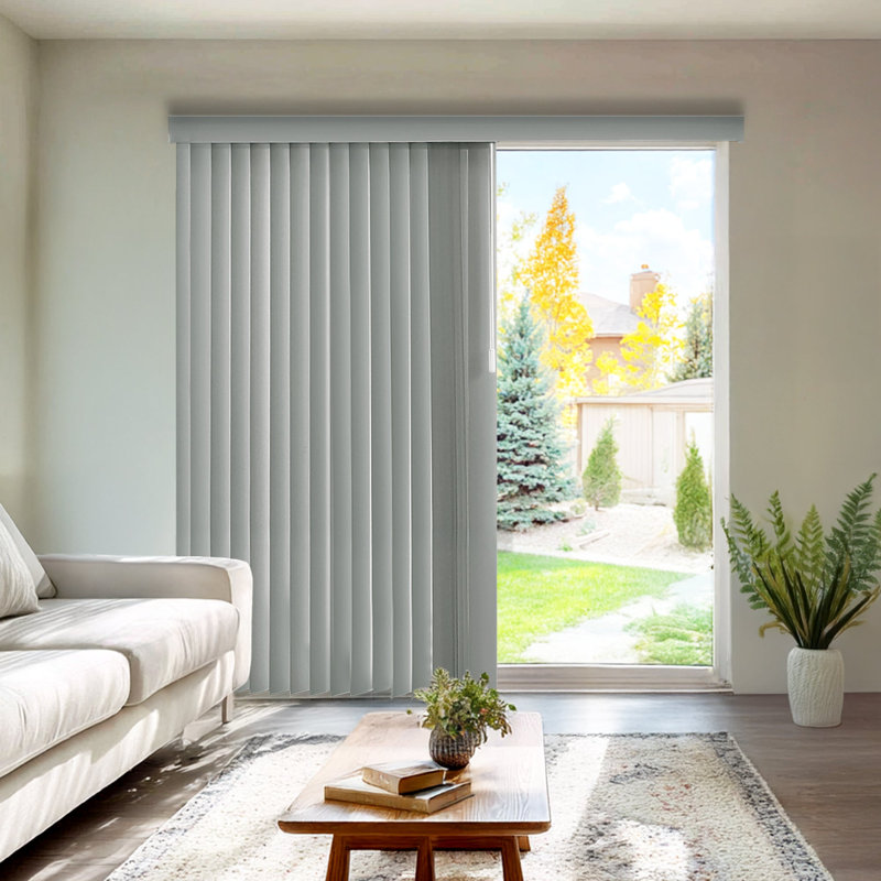 Cordless Vertical Blinds with Valance - For Large Windows and Sliding Glass Doors – Light Filtering or Room Darkening