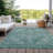 Machine Washable Indoor/Outdoor Xhevrie Teal Rug-1214325660